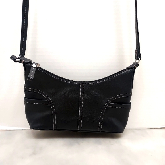 Fossil Black Leather Fall Crossbody/Shoulder Bag - Picture 1 of 9